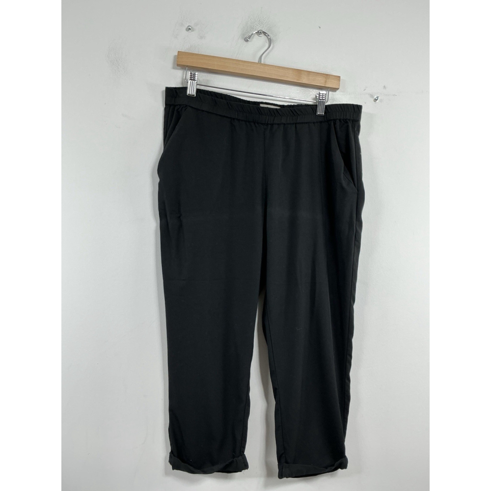 Womans Marine Layer Pull On Casual Resort Capri Pants Large Black